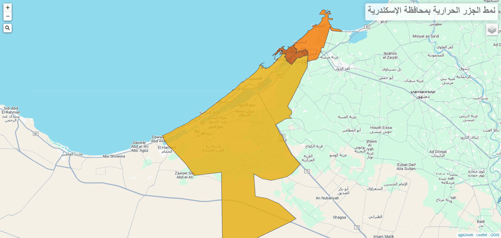 أنماط الجزر الحرارية بالإسكندرية فى الفترة (2000-2020)